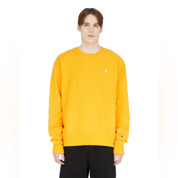 Champion Gold Reverse Weave Crew Sweater, Size M, 24X29 - Picture 7 of 7